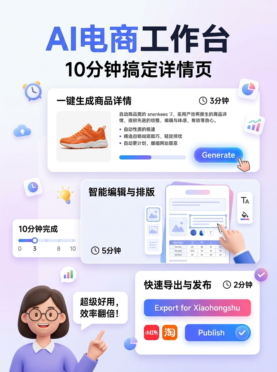 AI电商工作台:从商品图到详情页10分钟搞定